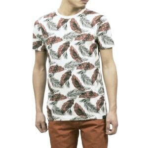 SCOTCH & SODA Men’s Tropical Leaf Print Short Sleeve Crewneck Tshirt